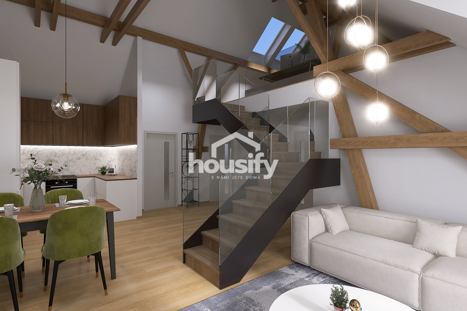 Prodej loftového bytu 4+kk, 112 m² - Hodonice