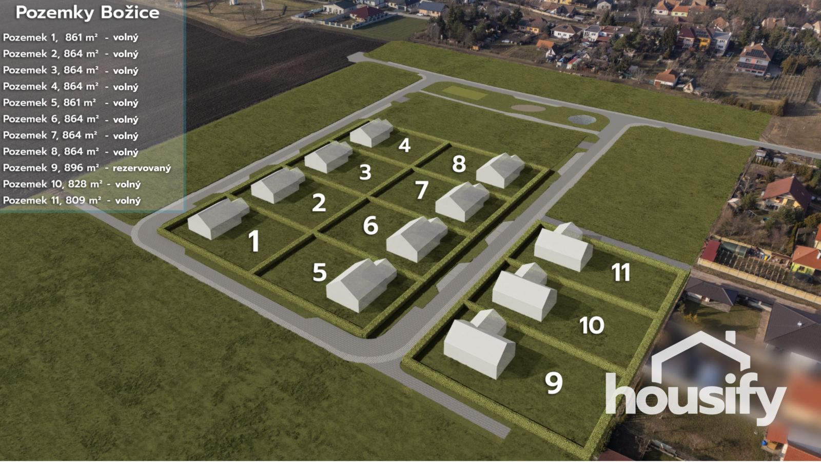 Prodej stavebního pozemku 809 m² - Božice